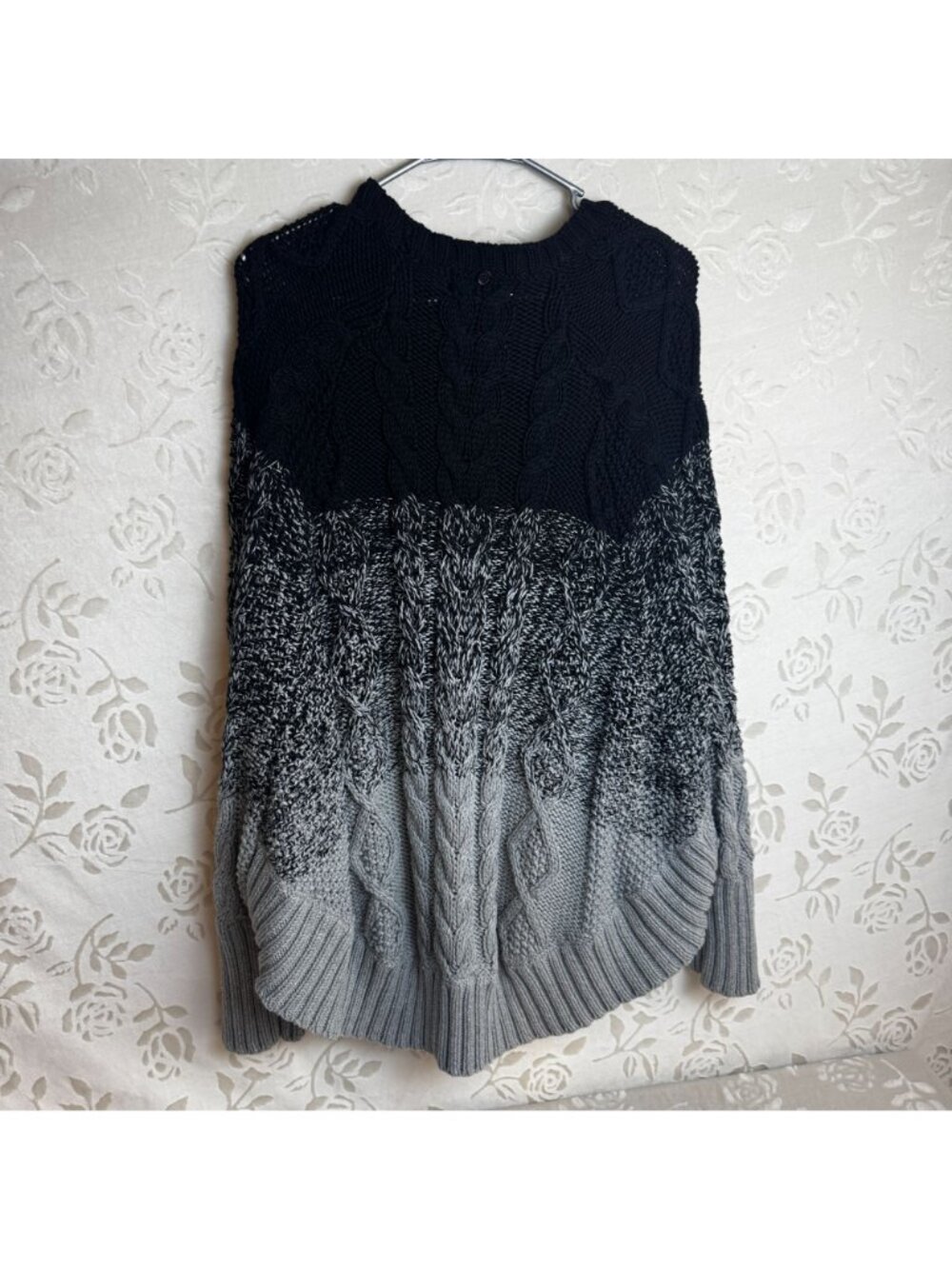 Michael Kors S oversized gray knit poncho sweater batwing slouchy soft Cozy warm - Picture 5 of 6